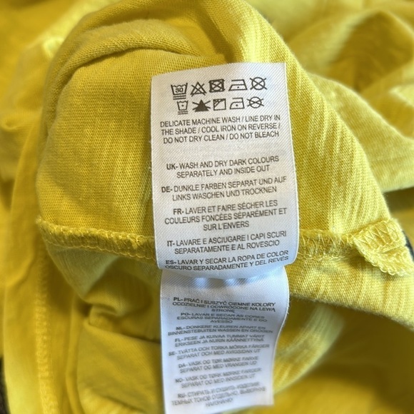 BODEN The Cotton Jersey Collar Notch Tee Long Sleeve Yellow Sz XS - Picture 13 of 13